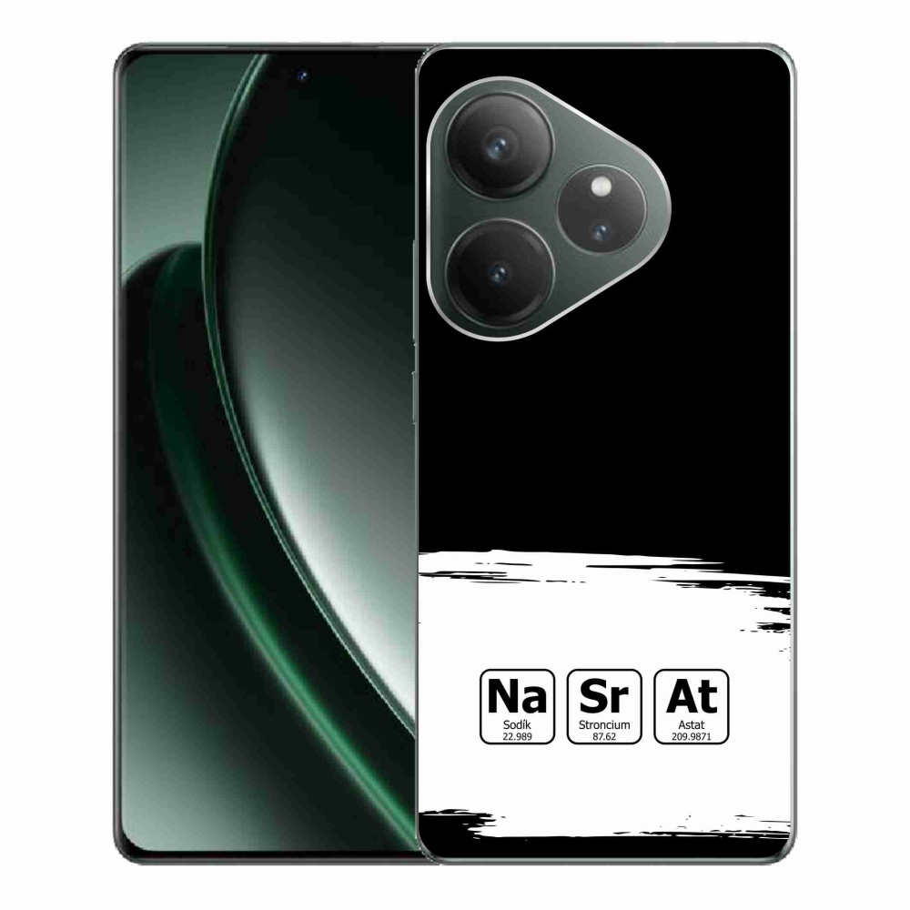 Gelový kryt mmCase na Realme GT 6 5G/GT 6T 5G - chemické prvky bíločerné pozadí