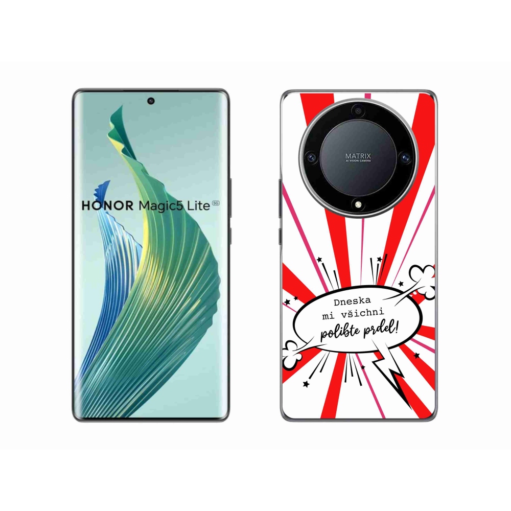 Gelový kryt mmCase na Honor Magic 5 Lite 5G - vtipný text 15 bílé pozadí