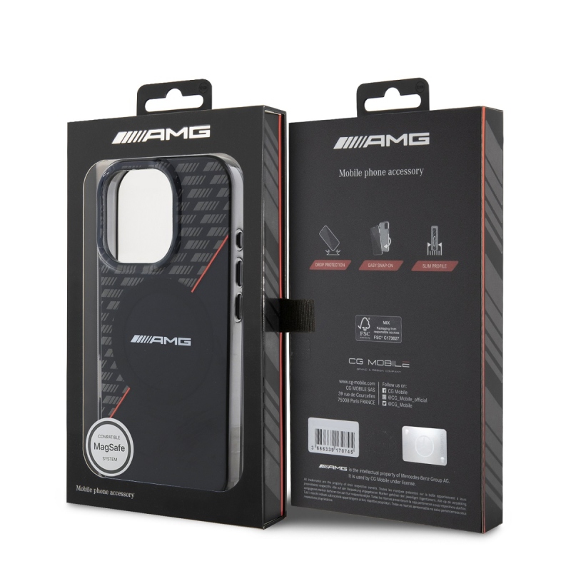 AMG Rhombs MagSafe Zadní Kryt pro iPhone 16 Pro Black/Red
