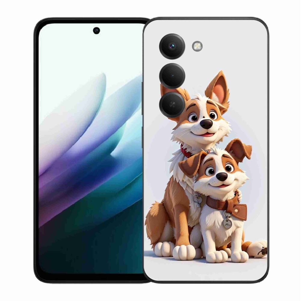Gelový kryt mmCase na Xiaomi Redmi 15 4G/5G (171mm) - kreslení psi