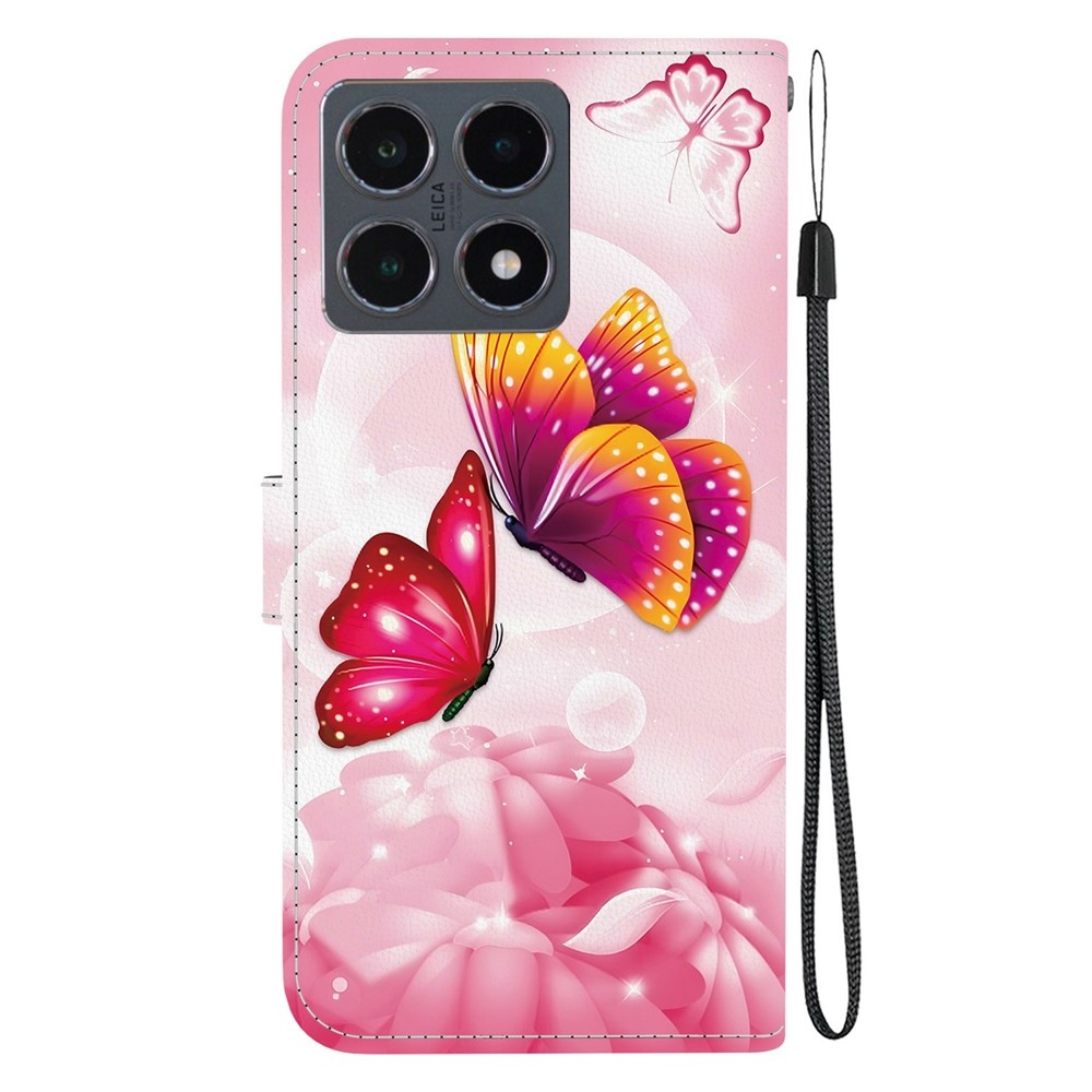 Versatile knížkové pouzdro na Xiaomi 15T - růžoví motýli