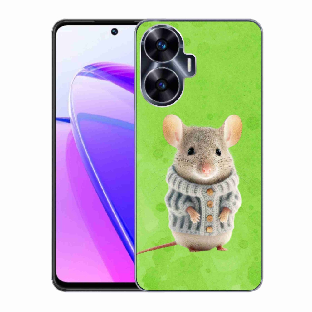 Gelový kryt mmCase na Realme C55 - myška ve svetru