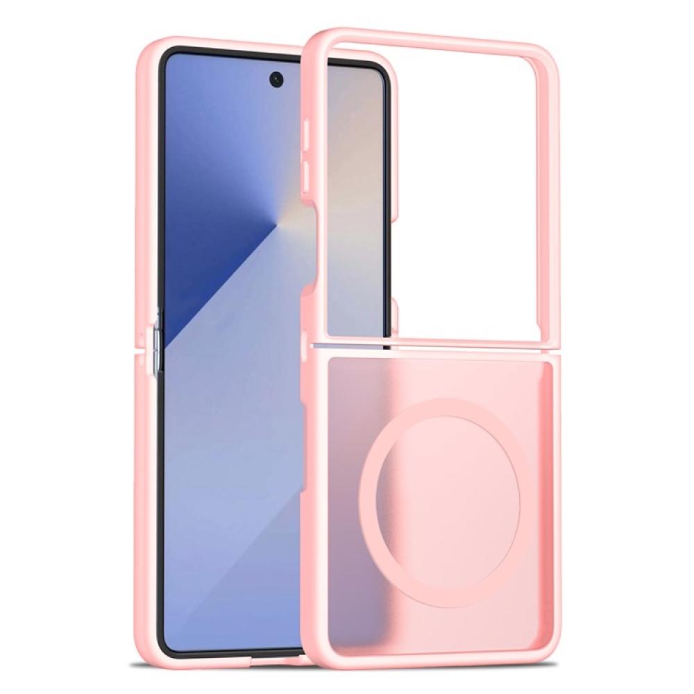 Skin gelový obal s pevnými zády a podporou MagSafe na Samsung Galaxy Z Flip7 5G - růžový