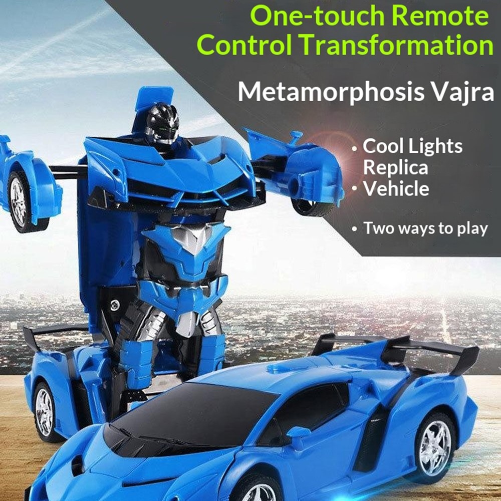 RC transformační auto 2v1 auto a robot - červené