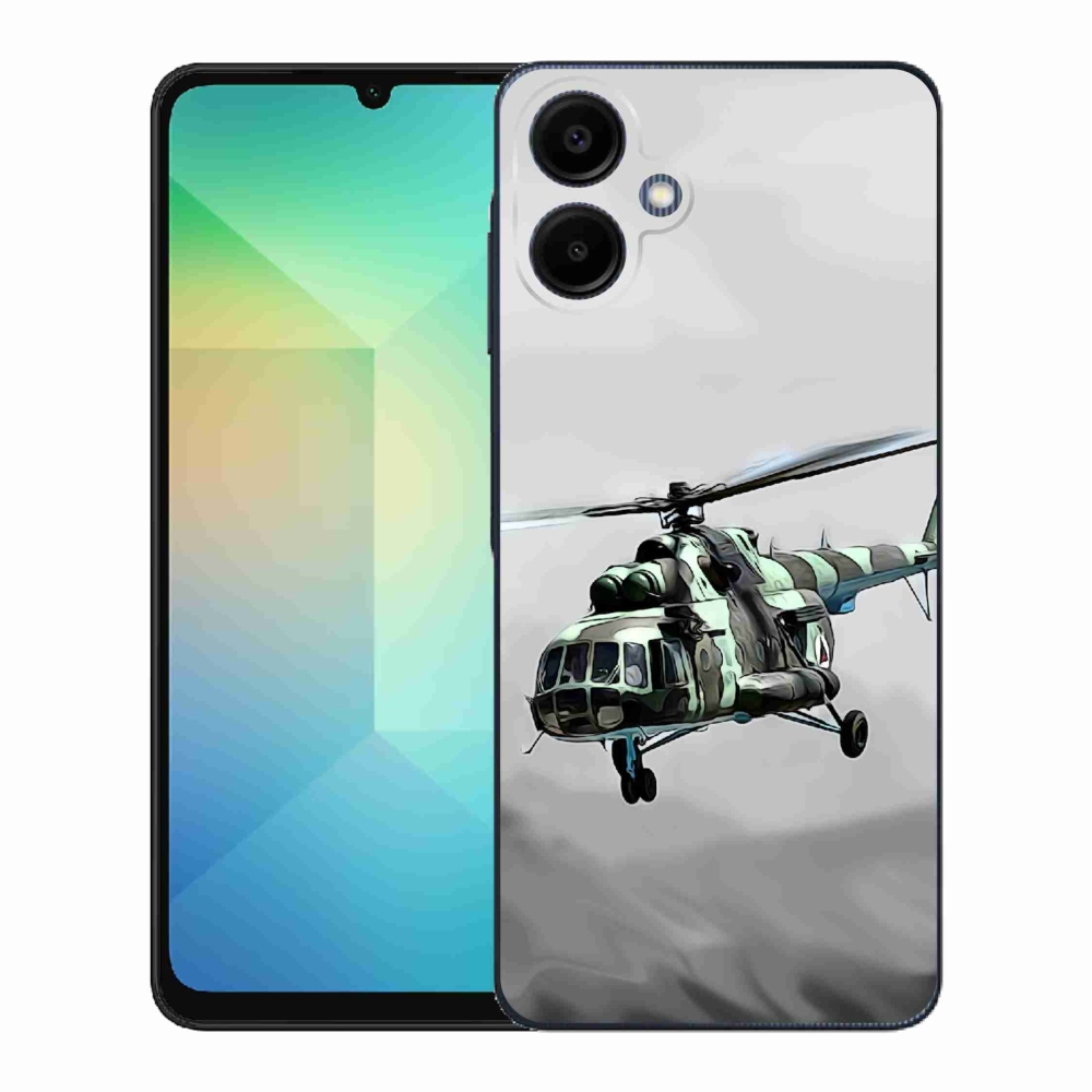 Gelový kryt mmCase na Samsung Galaxy A06 4G - vojenský vrtulník