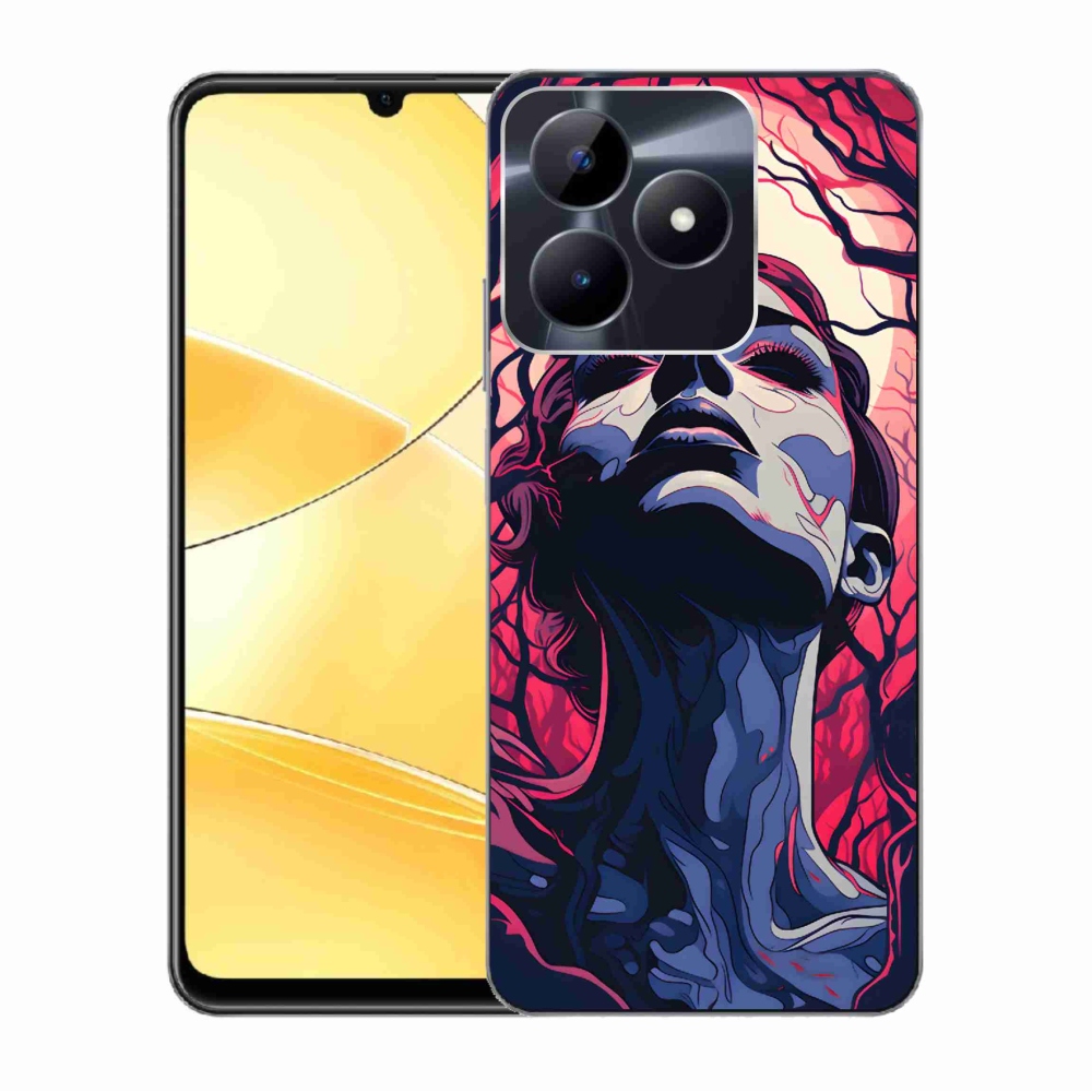Gelový kryt mmCase na Realme C51/C53 - abstraktní obličej