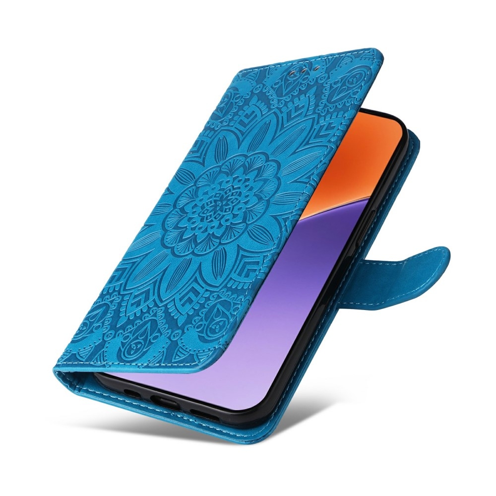Sunflower knížkové pouzdro na Xiaomi 15 - modré