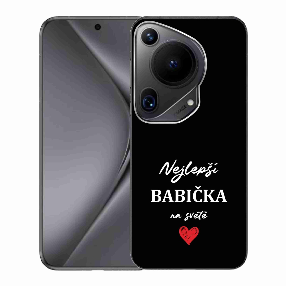 Gelový kryt mmCase na Huawei Pura 70 Ultra - nejlepší babička 1 černé pozadí
