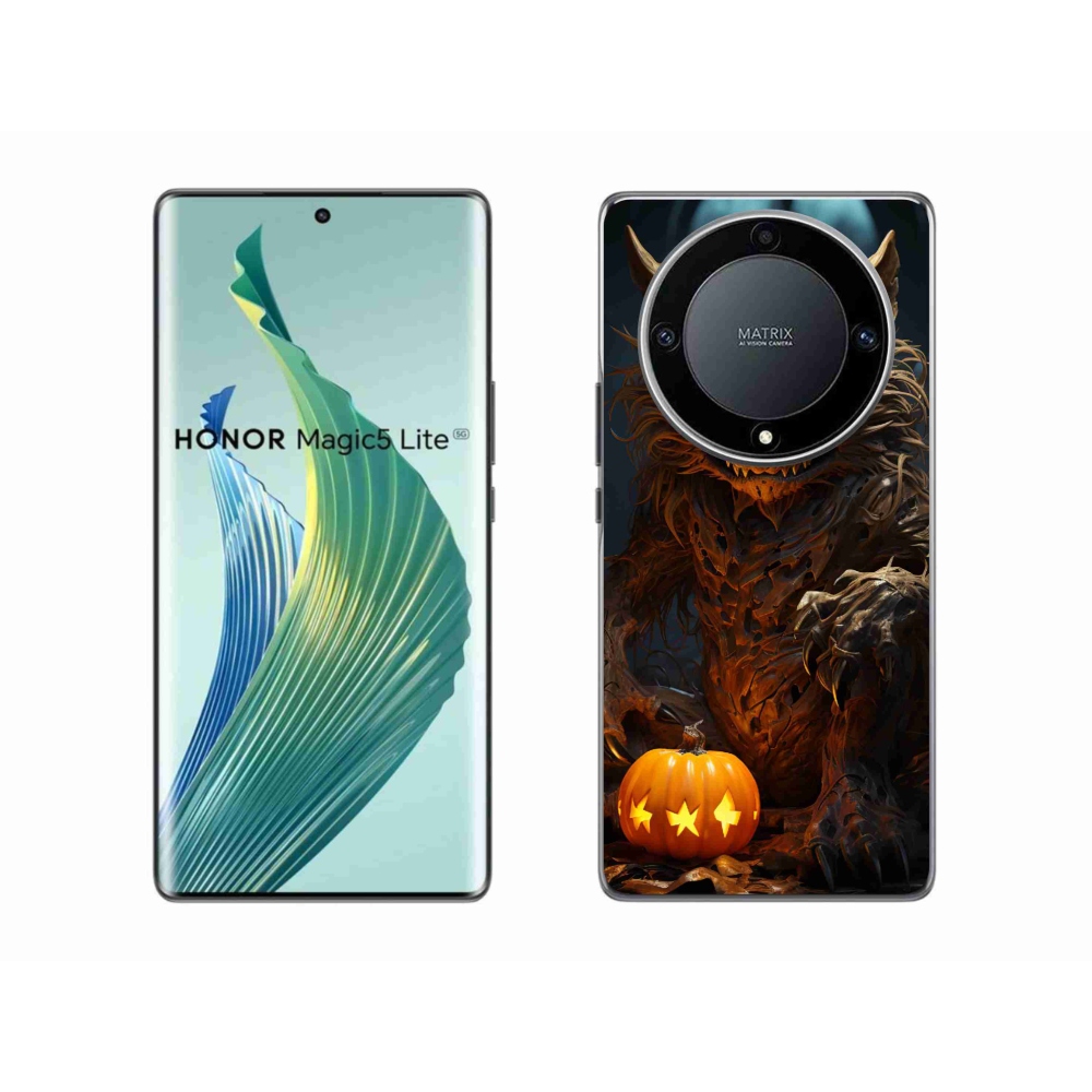 Gelový kryt mmCase na Honor Magic 5 Lite 5G - halloweenská příšera