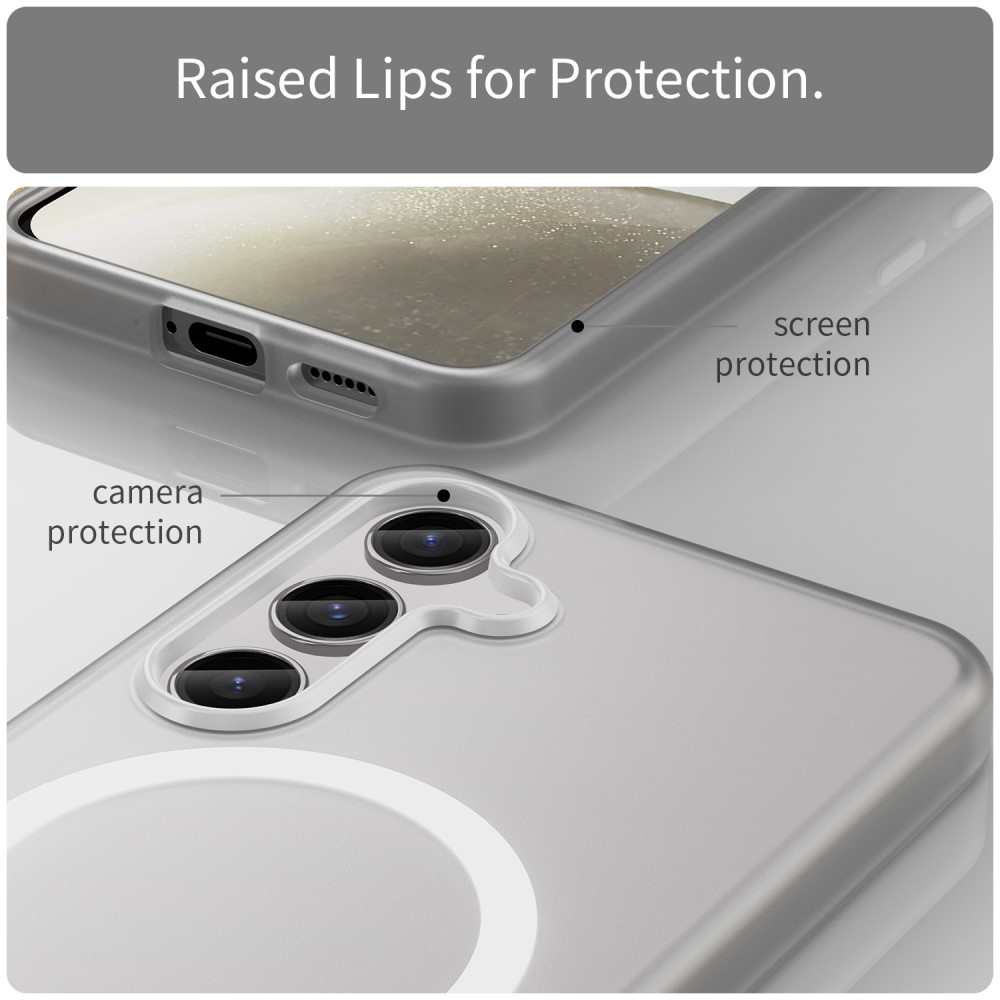 Frost gelový obal s podporou MagSafe na Samsung Galaxy S24+/S25+ - bílý