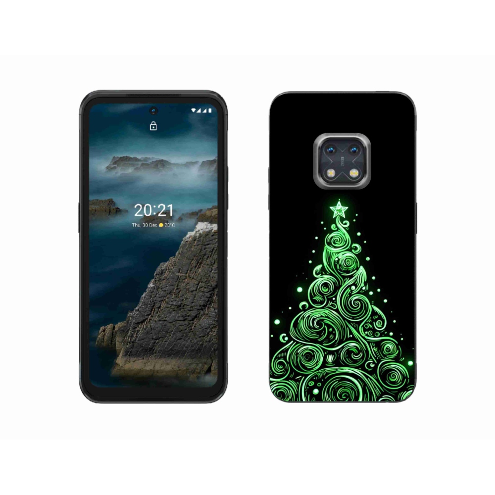 Gelový kryt mmCase na Nokia XR20 - neonový vánoční stromek 3