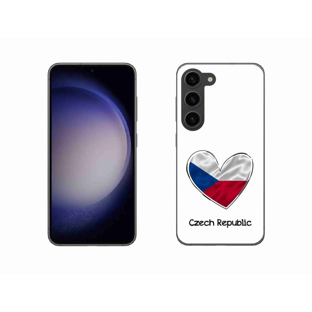 Gelový kryt mmCase na Samsung Galaxy S23 5G - vlajka srdce bílé pozadí