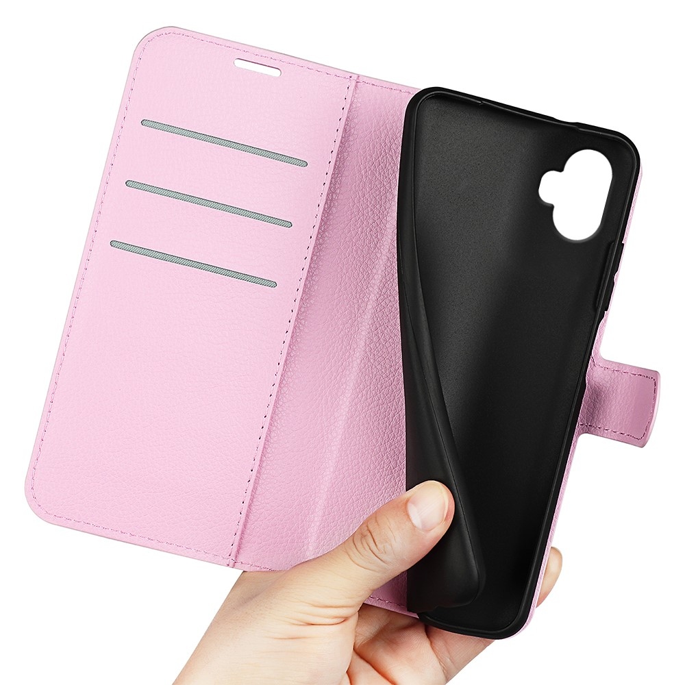 Litchi knížkové pouzdro na Samsung Galaxy Xcover 7 Pro - růžové
