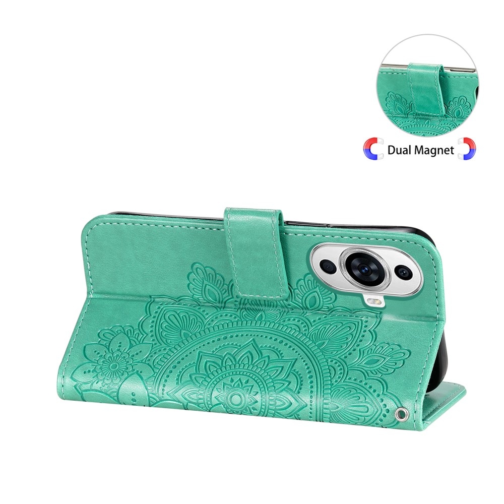 Mandala knížkové pouzdro na Huawei Nova 11 - modrozelené