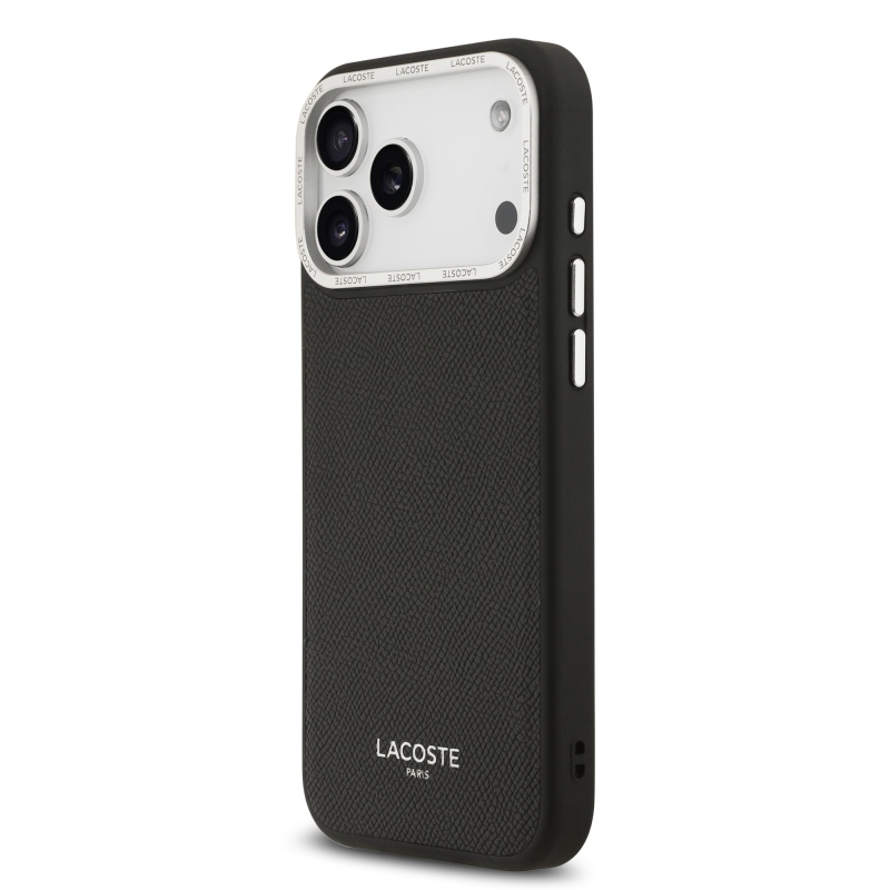 Lacoste PU Leather Champs Elysees MagSafe Zadní Kryt pro iPhone 17 Pro Max Black