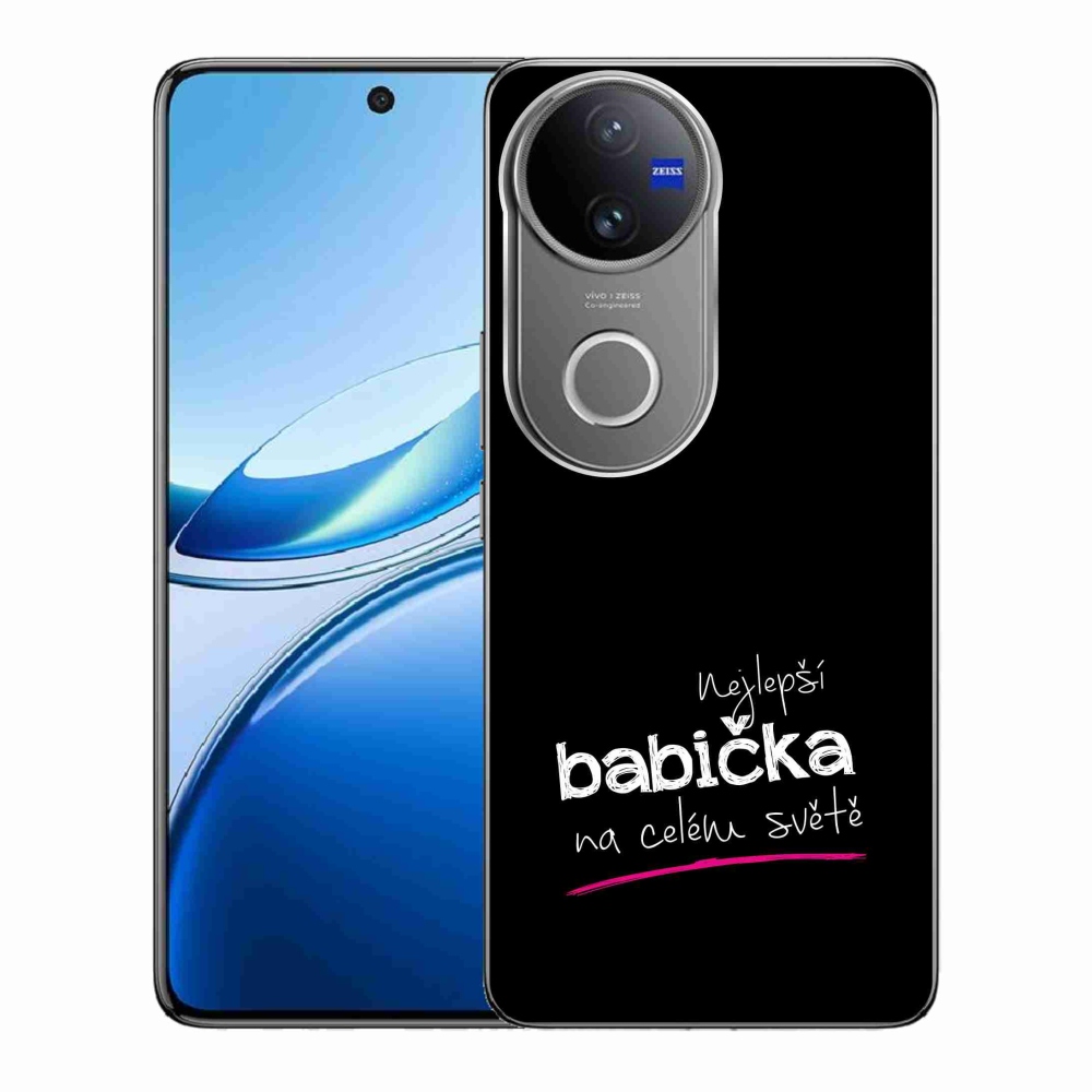 Gelový kryt mmCase na Vivo V50 5G - nejlepší babička 4 černé pozadí