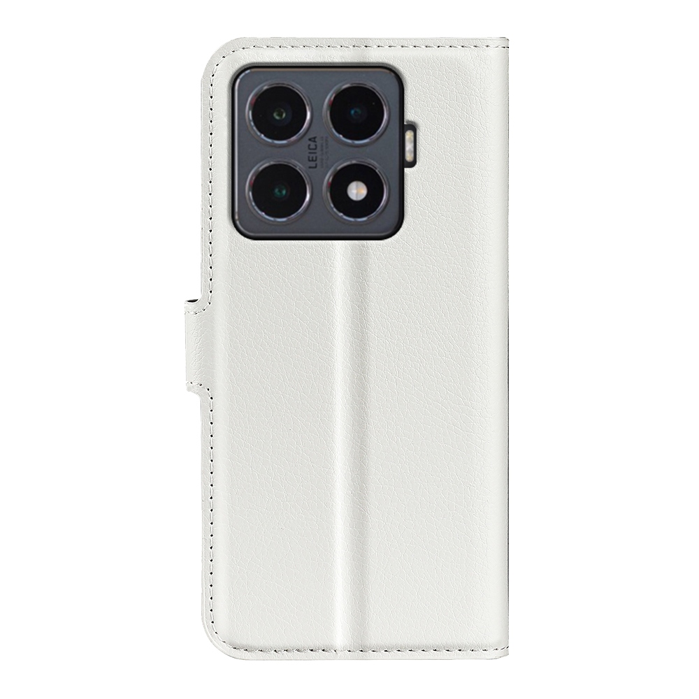 Litchi knížkové pouzdro na Xiaomi 15T Pro - bílé