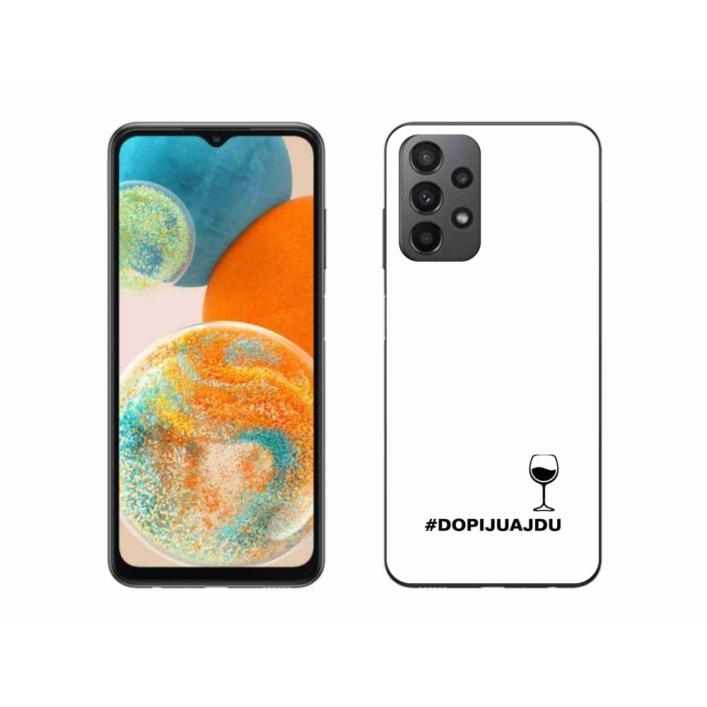 Gelový kryt mmCase na Samsung Galaxy A23 4G/5G - vinný motiv bílé pozadí