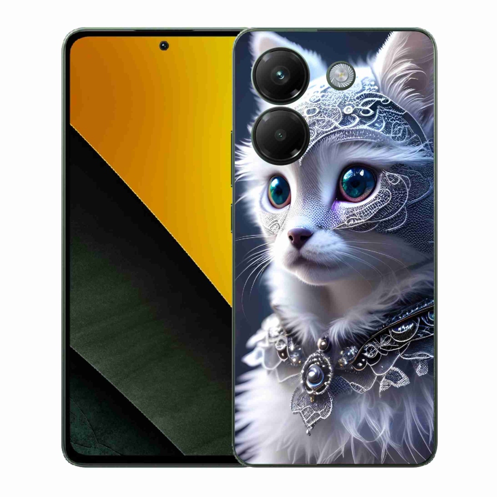 Gelový kryt mmCase na Xiaomi Poco M7 Pro 5G - bílá kočka