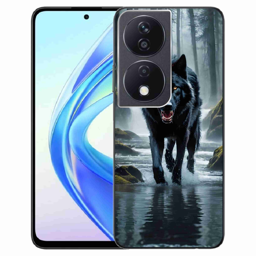 Gelový kryt mmCase na Honor X7b/Honor 90 Smart - černý vlk