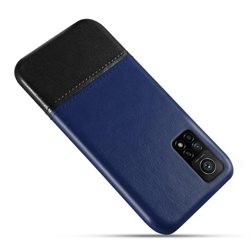 KSQ plastový kryt potažený PU kůží pro mobil Xiaomi Mi 10T Pro 5G  - modrý/černý