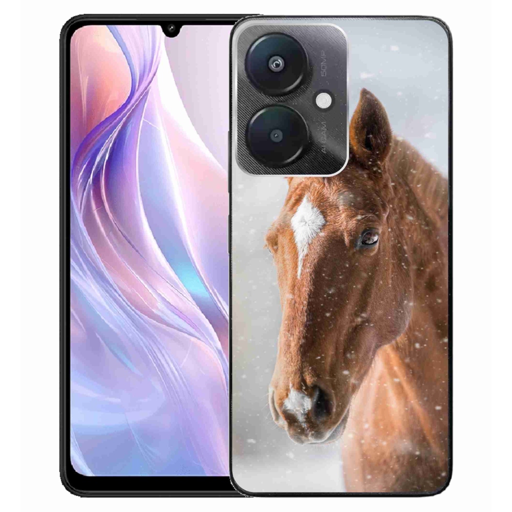 Gelový kryt mmCase na Xiaomi Redmi 13C 5G - hnědý kůň 2