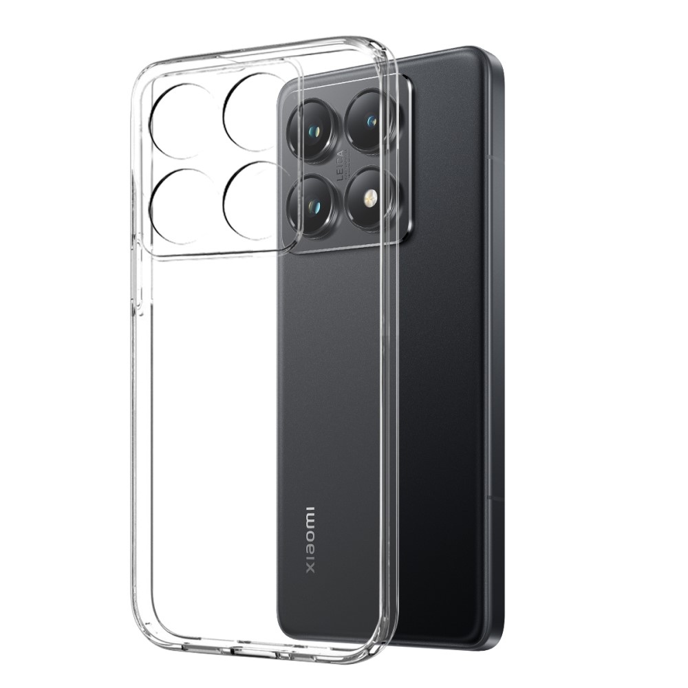 NORTHJO průhledný gelový obal + tvrzené sklo na Xiaomi 14T Pro - průhledný