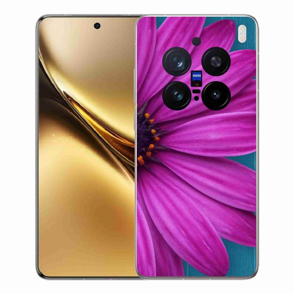 Gelový kryt mmCase na Vivo X200 Pro 5G - fialová kopretina