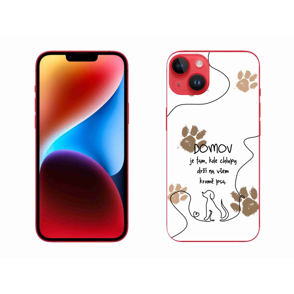 Gelový kryt mmCase na iPhone 14 Plus - psí motiv bílé pozadí