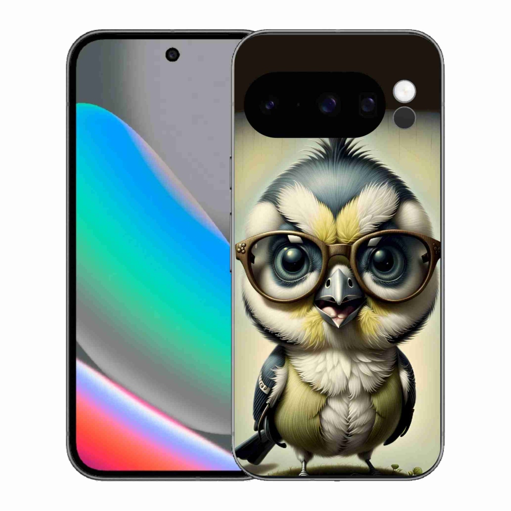 Gelový kryt mmCase na Google Pixel 10 Pro - mládě s brýlemi