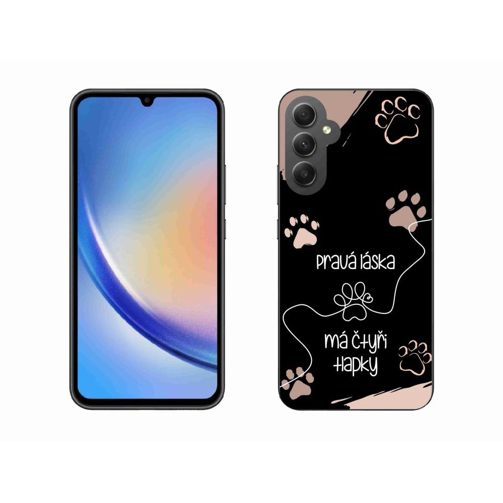 Gelový kryt mmCase na Samsung Galaxy A34 5G - psí motiv 1 černé pozadí