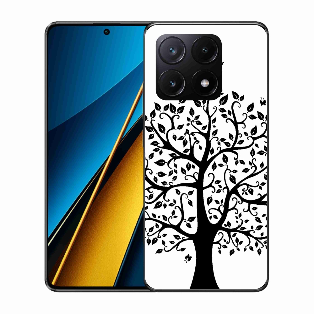 Gelový kryt mmCase na Xiaomi Poco X6 Pro 5G - černobílý strom