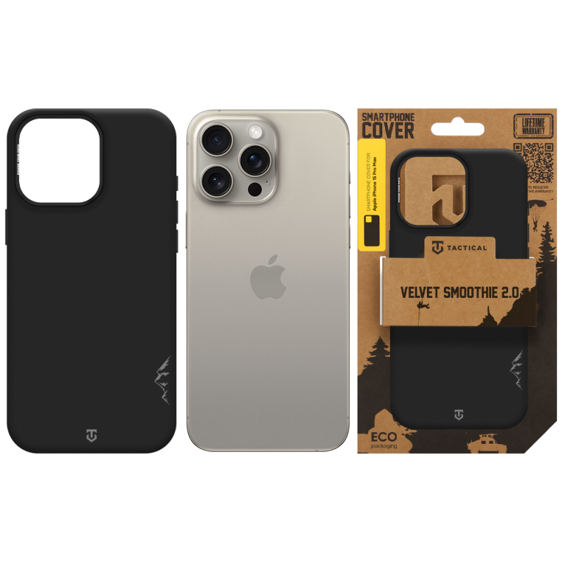 Tactical MagForce Velvet Smoothie 2.0 Kryt pro Apple iPhone 15 Pro Max Asphalt