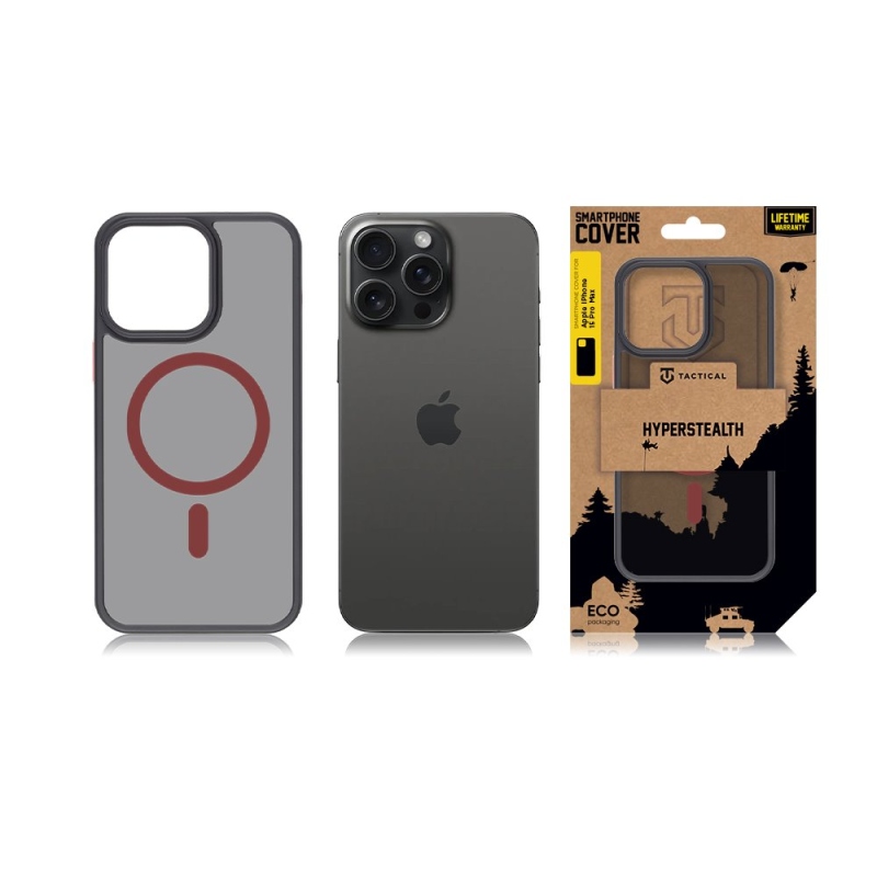 Tactical MagForce Hyperstealth 2.0 Kryt pro iPhone 15 Pro Max Black/Red