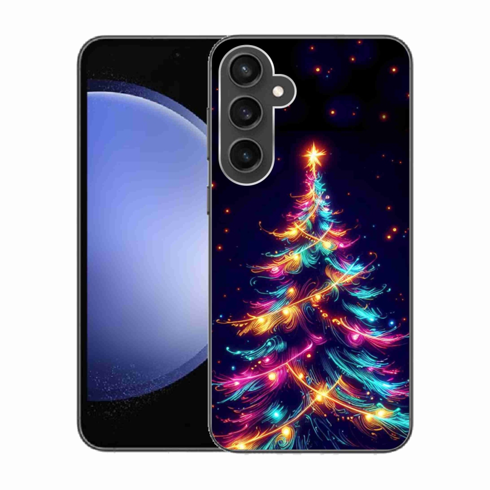 Gelový kryt mmCase na Samsung Galaxy S23 FE - neonový vánoční stromek