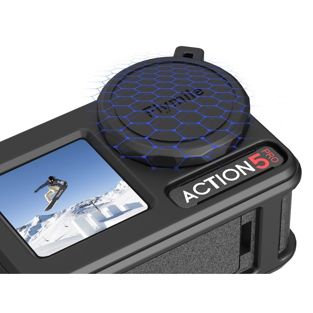 FLYMILE silikonový ochranný obal s krytkou objektivu pro DJI Osmo Action 5 Pro - modrý
