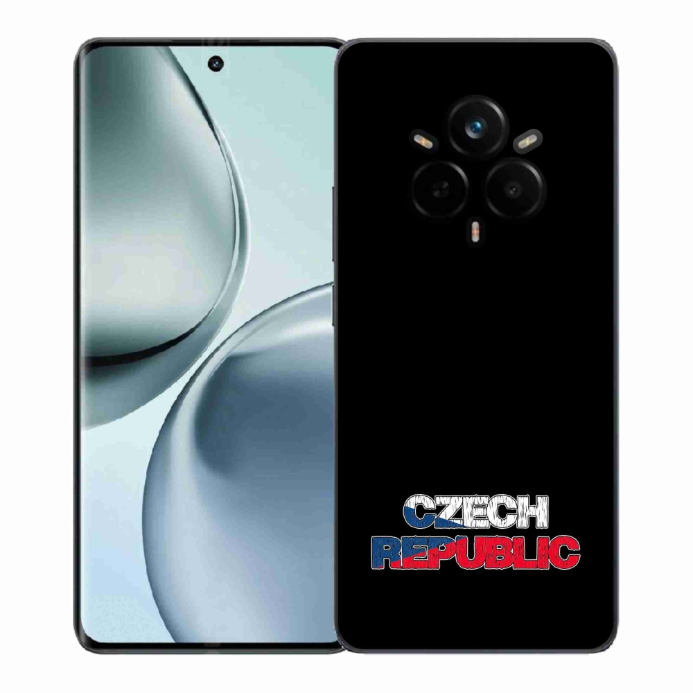 Gelový kryt mmCase na Realme 14 Pro+ 5G - Czech Republic černé pozadí