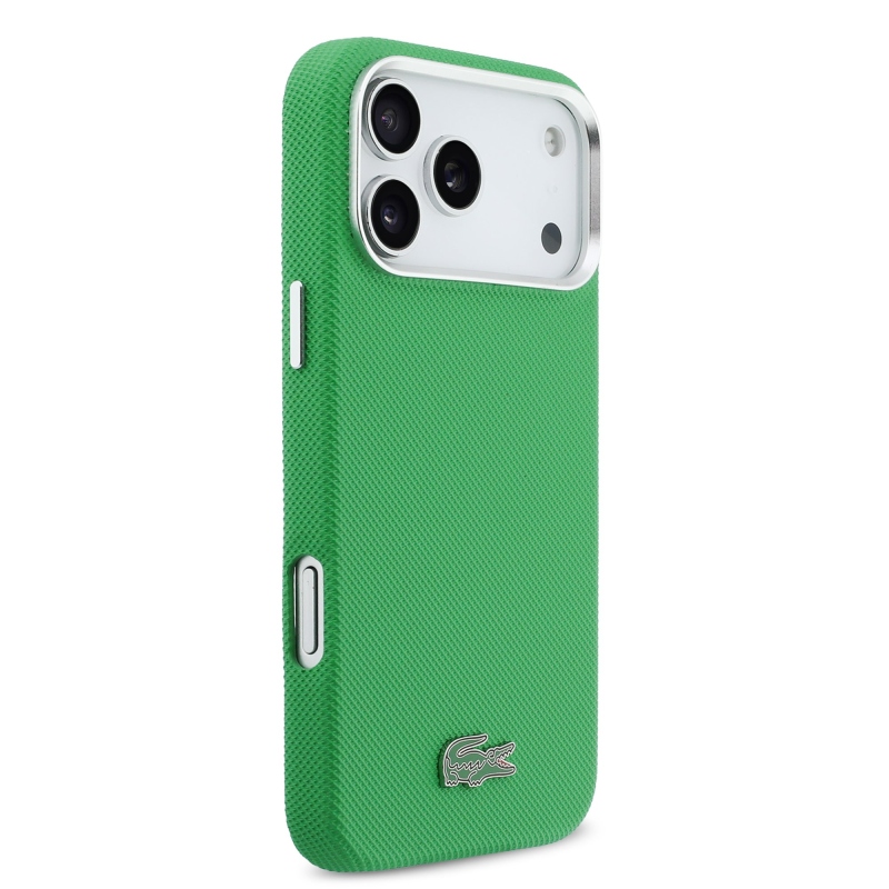 Lacoste Iconic Petit Pique Metal Logo MagSafe Zadní Kryt pro iPhone 17 Pro Max Green