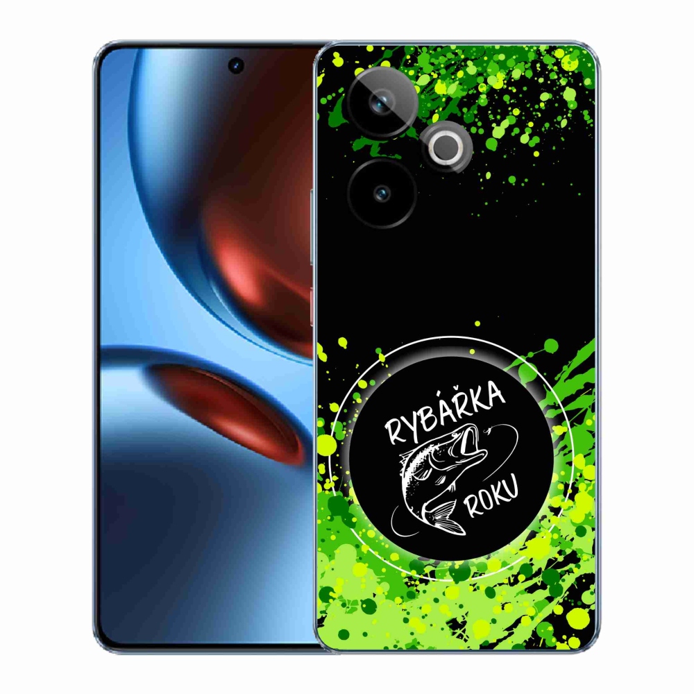 Gelový kryt mmCase na Realme GT 7 5G/GT 7T 5G - rybářka roku černé pozadí