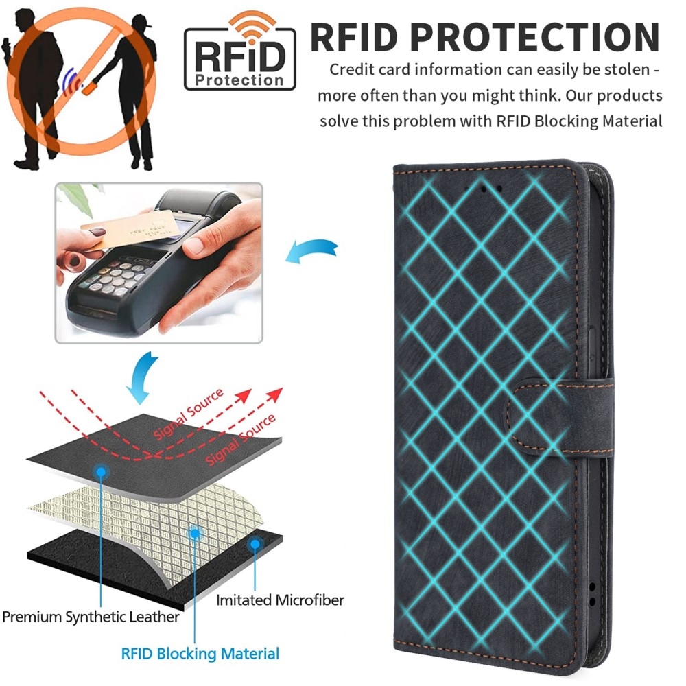 RFID knížkové pouzdro na Xiaomi Poco F7 Pro 5G/Poco F7 Ultra 5G - černé
