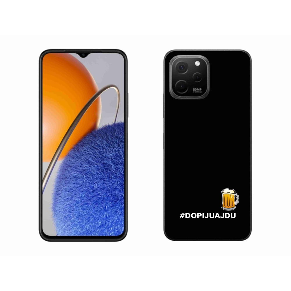 Gelový kryt mmCase na Huawei Nova Y61 - pivní motiv 1 černé pozadí