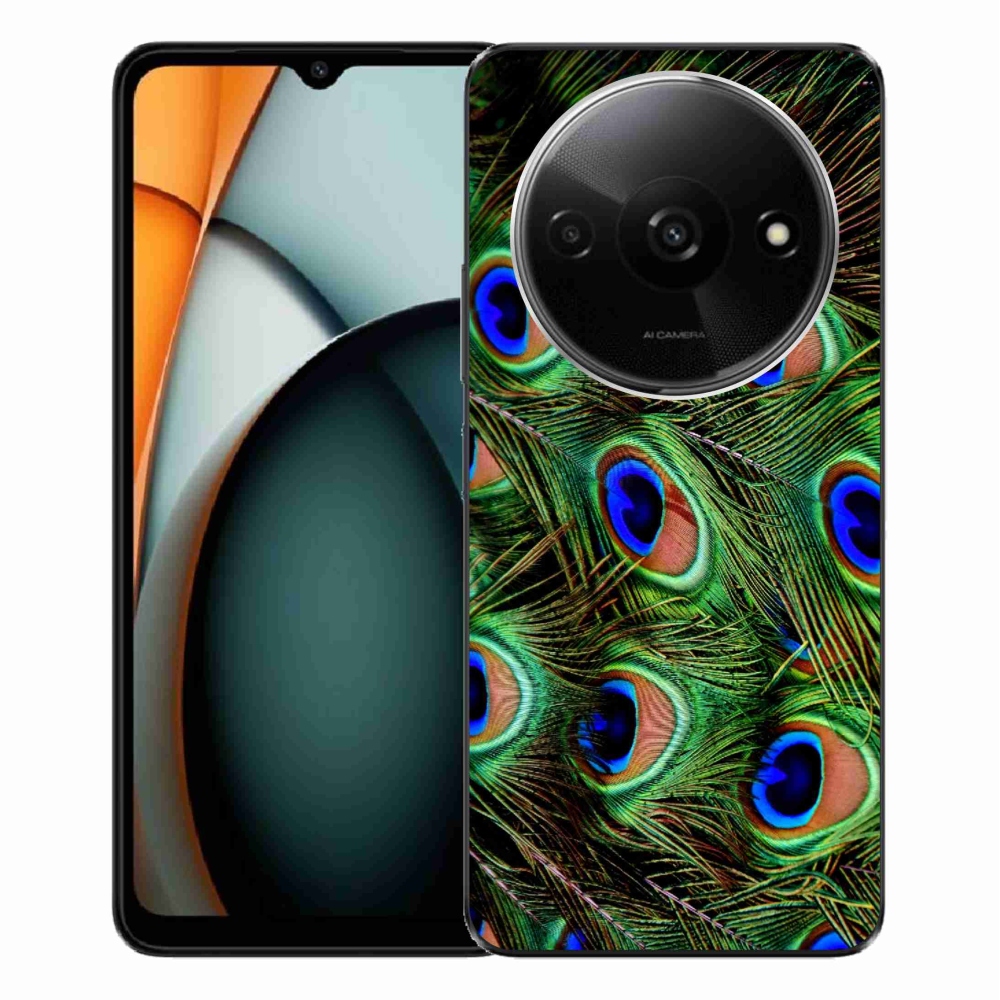 Gelový kryt mmCase na Xiaomi Redmi A3 - paví peří