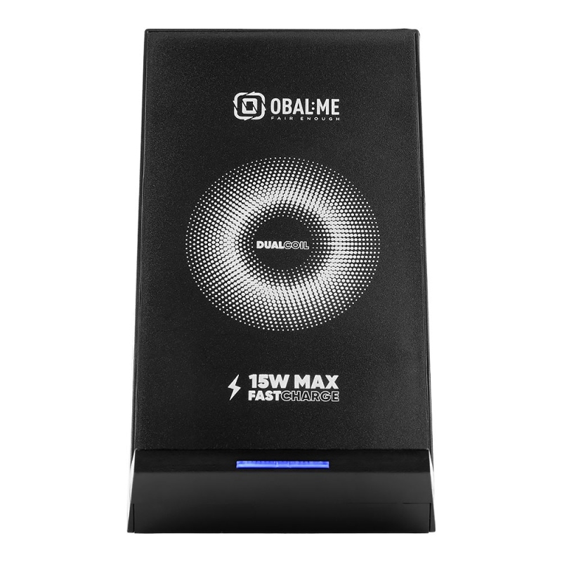 OBAL:ME StandCharger Bezdrátový Nabíjecí Stojánek na Stůl 15W Black