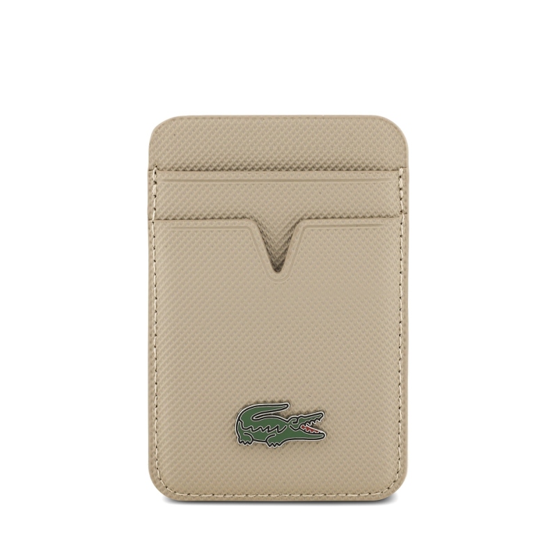 Lacoste PU Iconic Petit Pique MagSafe Peněženka Taupe