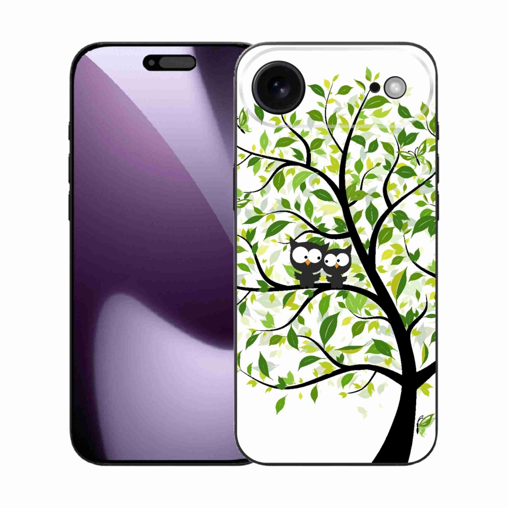 Gelový kryt mmCase na iPhone 17 Air - sovičky na stromě