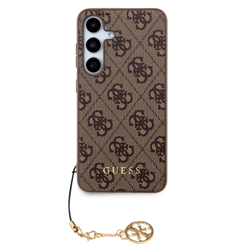Guess 4G Charm Zadní Kryt pro Samsung Galaxy S24 Brown