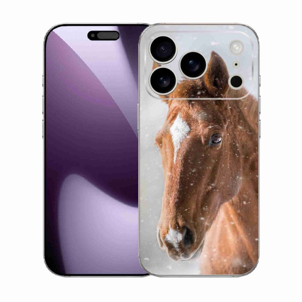 Gelový kryt mmCase na iPhone 17 Pro - hnědý kůň 2