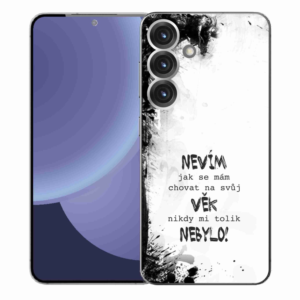 Gelový kryt mmCase na Samsung Galaxy S25+ - vtipný text 14 bílé pozadí