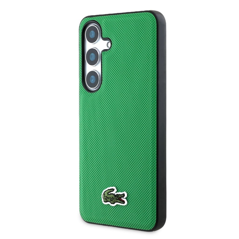 Lacoste Iconic Petit Pique Woven Logo MagSafe Zadní Kryt pro Samsung Galaxy S25 Green