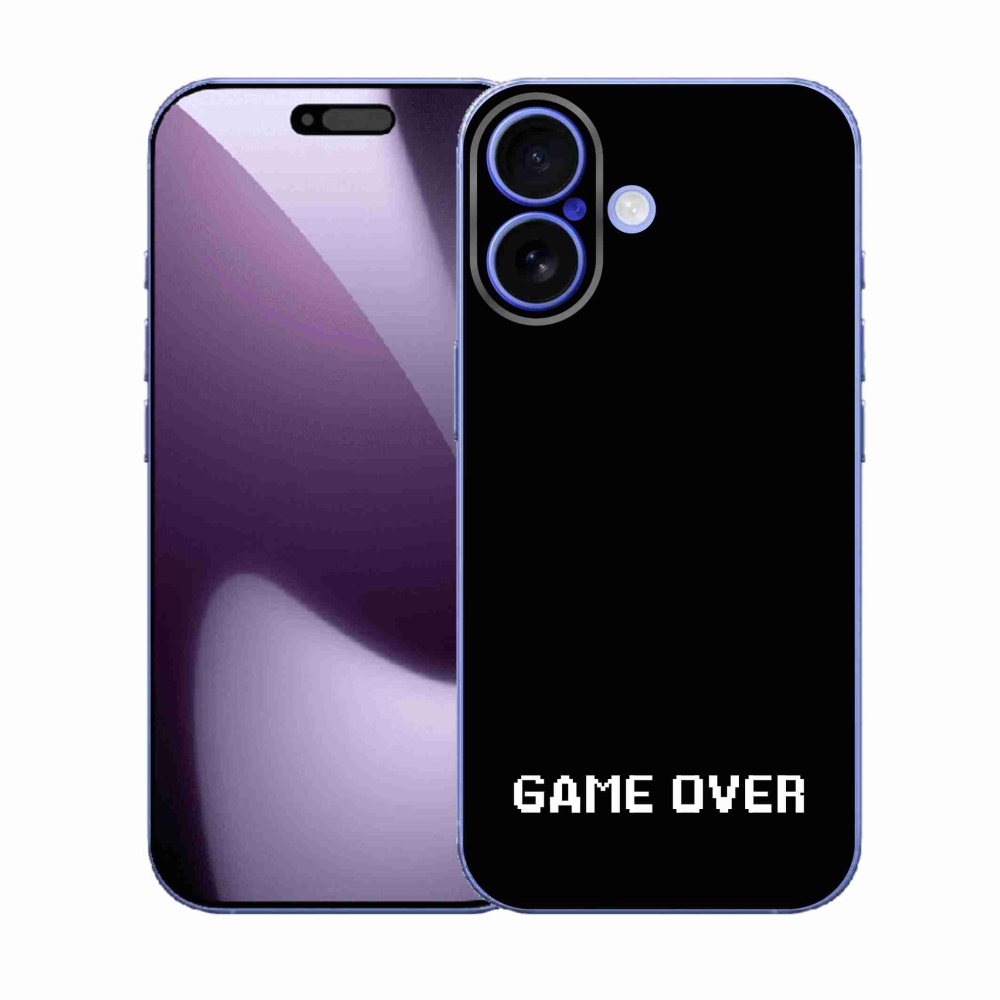 Gelový kryt mmCase na iPhone 17 - game over černé pozadí